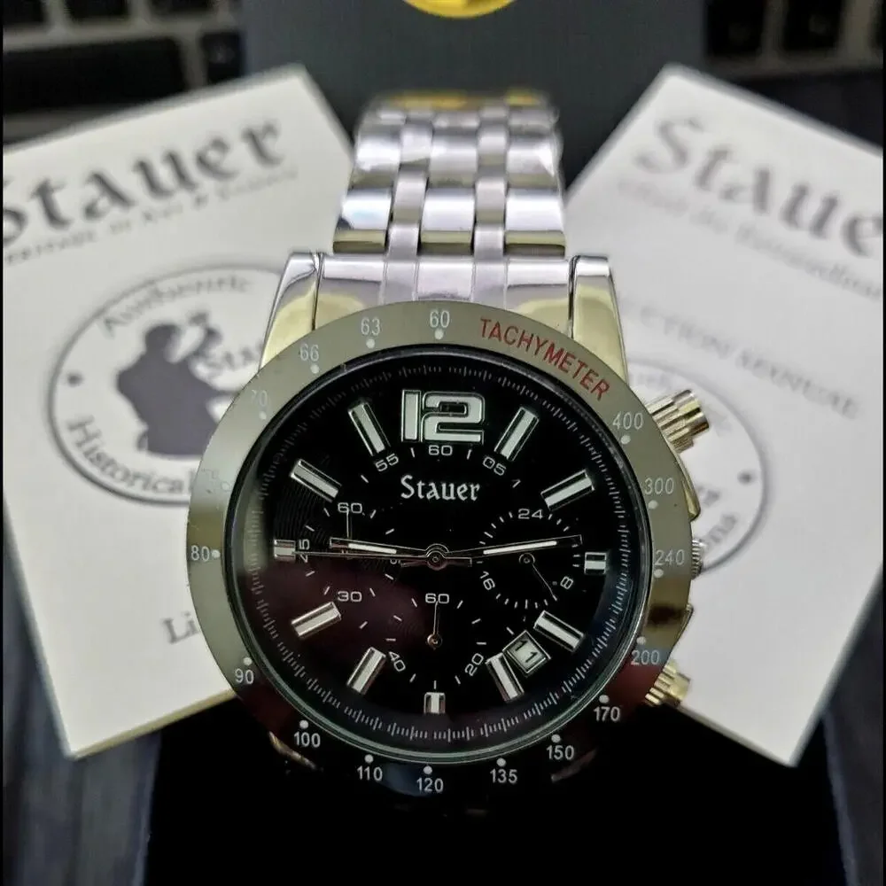 New In Box Stauer‎ 38061 Jet Setter Chronograph Mens Watch
